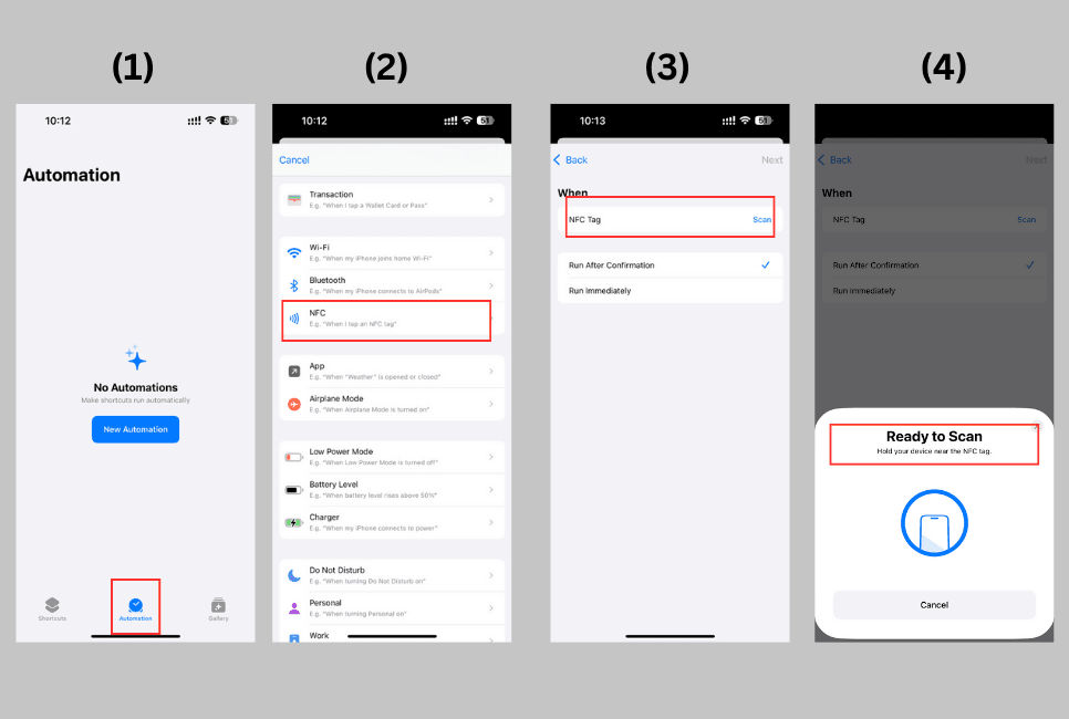 iOS NFC settings screenshot